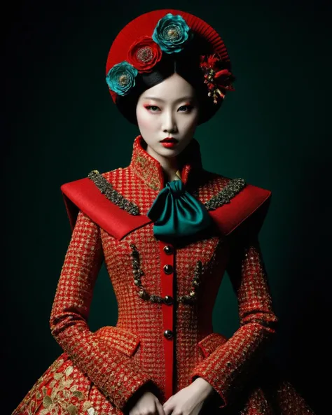 weird fashion, fashion photography , crazy fashion, by chie yoshii,, cinematic,<lora:weird_fashion:1.0>