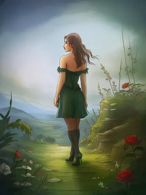 masterpiece,best quality,landscape,illustration,style of Eve Berthelette,<lora:tbh111-sdxl:1>,