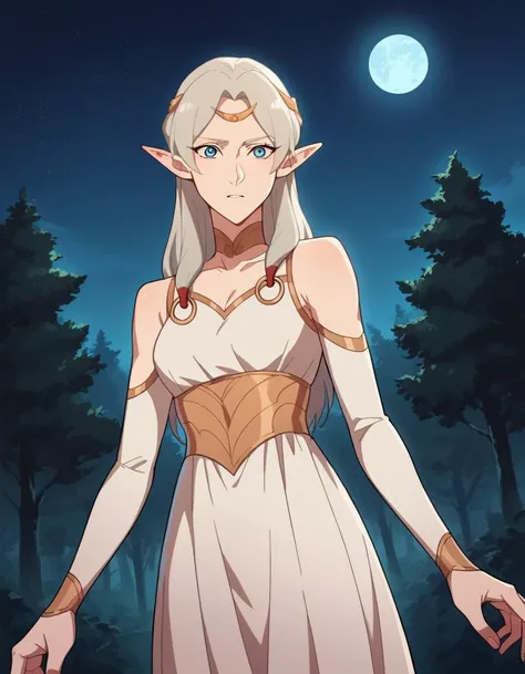 score_9, score_8_up, score_7_up, source_anime,
dotafymryn, <lora:dota-fymryn-ponyxl-lora-nochekaiser:1>,
fymryn, blue eyes, grey hair, pointy ears, elf,
long hair, choker, circlet, white dress, dress, gold trims, sidelocks,
outdoors, night, moon, starry sky, night sky, night, forest, nature,
looking at viewer, cowboy shot, dutch angle, dynamic pose,