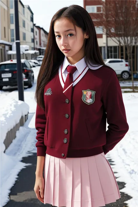 (masterpiece,best quality,ultra high res:1.2),(photo-realistic:1.3),skin texture,cold winter,
1girl,16yo,blush,school_uniform,<lora:Kaoru_Amane_sd15_0_-000004:1>,student,