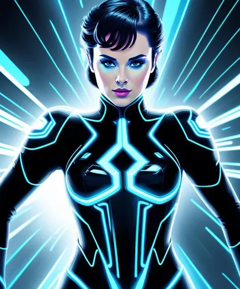 a style, a woman <hypernet:Styltok:0.7> sci-fi, tron style