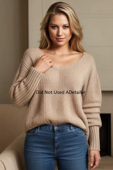 Professional, photorealistic, wearing distress jeans and a baggy sweater, relaxing on the couch at home, real skin with pores, real face, epiCRealism, <lora:more_details:1> <lora:Anna_Kournikova:0.75>