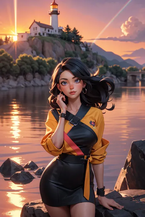 3d, 1girl,arm wrap black hair, boat, bridge, budget sarashi, building, cast, city lights, cityscape, cliff, cloud, cloudy sky, dusk, evening, fire, fireplace, gradient sky, horizon, injury, island, lake, landscape,  lens flare, lighthouse, lips, molten rock, mountain, mountainous horizon,  lake, orange sky, outdoors, palm tree, purple sky, realistic, red sky, river, sand, sarashi, scenery, shore, sky, solo, sun, sunlight, sunrise, sunset, twilight, water, watercraft, waves, wrist wrap, yellow sky
masterpiece, best quality, intricate detail
<lora:add_sharpness:1.0><lora:add_sharpness:1.0>