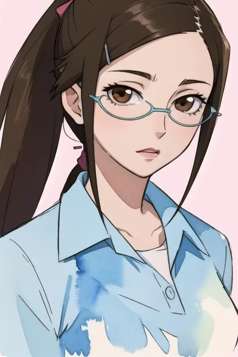 masterpiece, best quality, sketch, 1girl, solo, looking at viewer, , , (watercolor illustration, soft pastel colors:1.1), , <lora:misaki_kirihara:0.76>, misaki_kirihara, brown hair, brown eyes, , ponytail, , , High resolution