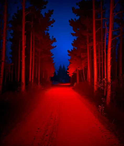 outdoors,blue sky,red forest,red ground,blue theme,red theme,gradient background,nacht,backrooms,<lora:Map_backrooms_v1.0:0.8>,
