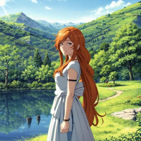 <lora:Flamme001:0.7>,<lora:add_detail>,<lora:noline:0.3>,
solo,looking at viewer,smile,parted lips,
Flamme,1woman,
nature,sunlight,mountain,lake,wind,