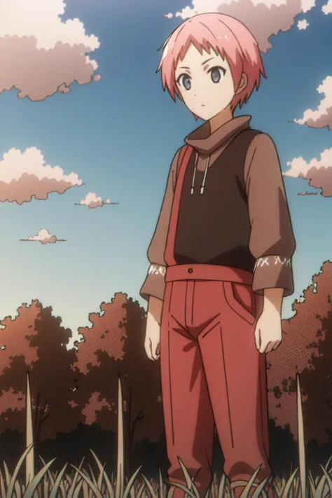 masterpiece,<lora:Nofuto-000030:0.8>,standing,sky,cloud,field