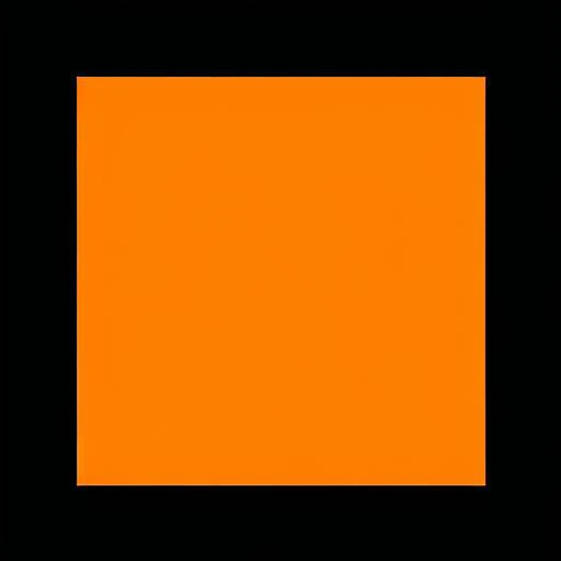 orange square, black border