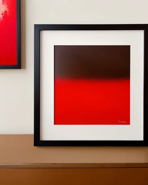 [professional::0.3][intricate:0.3:0.7][digital:0.7]-photography, brown square, red border,<lora:geometrics:0.8>, (modern, abstract painting on a wall, framed:1.2), picture-perfect
