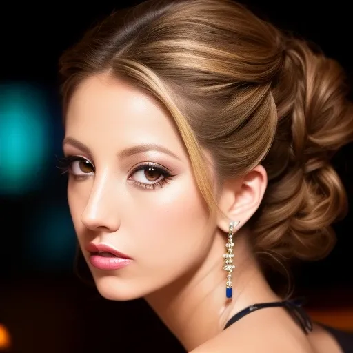 portrait photo of jenna beautiful woman hair updo upsweep nightclub sitting at bar (masterpiece) (best quality) (detailed) (8k) (HDR) (wallpaper) (cinematic lighting) (sharp focus) (intricate) <lora:jenna:0.9>