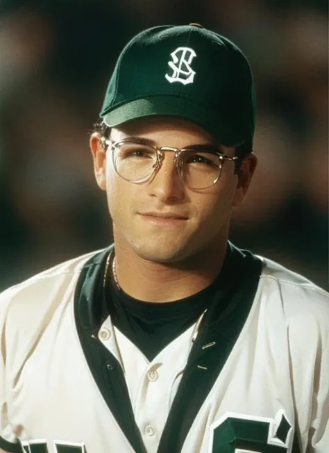 gc1, glasses, Baseball Player: Dynamic Pose, Baseball Bat, Glove, Classic Uniform, Baseball Cap, Determined Stance, Swinging Motion, Green Baseball Field, Stadium Lights, Action Shot, Baseball Diamond, Baseball in Mid-Air, Baseball Mitt, Sliding into Base, Pitcher's Mound, Focused Eyes, Team Jersey, Baseball Legends, Home Run Celebration.
<lora:GeorgeCostanza:1>