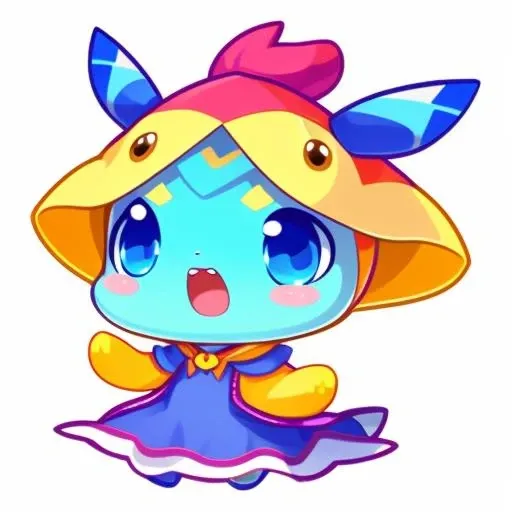 game icon institute, game icon, blue eyes, open mouth, blush stickers, :o, dress, well-structured, HD, 2d, white background, <lora:game icon institute_Qkagw_v1:0.9>