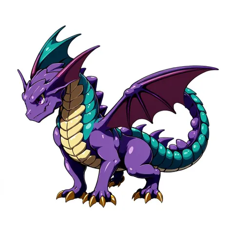 pokemon,(dragon:1.3),game icon institute, game icon, white background, solo, full body, purple eyes, <lora:game icon institute_Qkagw_v1:0.9>,Perfect physiology, best quality, UHD, ccurate, award winning, super detail, 4K