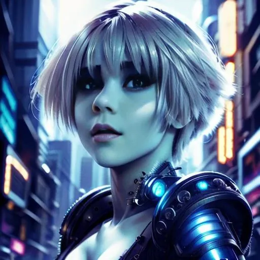 ((master piece)),best quality, illustration, 1girl, beside large window, beautiful detailed eyes, (beautiful detailed cyberpunk city), beautiful detailed hair, facing viewer, <lora:chianaFromFarscape_v10:.8>