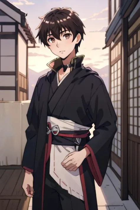 (best quality:1.1), (masterpiece:1.4), game cg, looking at viewer, , depth of field, (watercolor illustration, soft pastel colors:1.1), , 1boy, solo, male focus, <lora:fate_graphite:0.76>, fate_graphite, black hair, brown eyes, bangs, hair between eyes, short hair, mask, , , feudal japan, 16k resolution