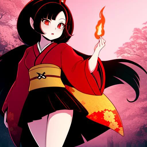 (best quality), (masterpiece), high res, (extremely detailed), 1girl, <lora:hekapoo:1> ADDCOL
black hair, black skirt, ADDCOL
red eyes, jewelry, ADDCOL
kimono, ADDCOL