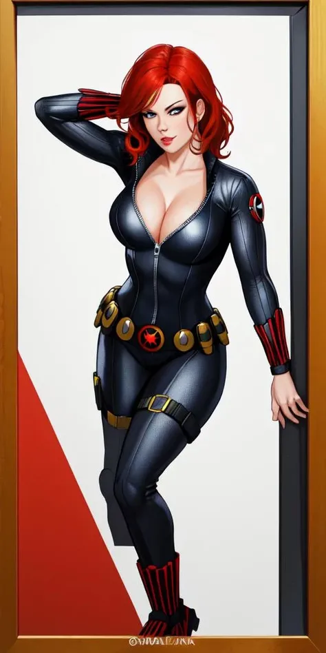 <lora:BlackwidowSD1.5:1>, blackwidow, white background,