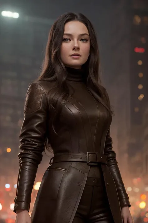 photo of (al3xadaval0s:0.99), a woman as a movie star, modelshoot style, (extremely detailed CG unity 8k wallpaper), large breasts, photo of the most beautiful artwork in the world, professional majestic oil painting by Ed Blinkey, Atey Ghailan, Studio Ghibli, by Jeremy Mann, Greg Manchess, Antonio Moro, trending on ArtStation, trending on CGSociety, Intricate, High Detail, Sharp focus, dramatic, photorealistic painting art by midjourney and greg rutkowski, (wearing a long brown coat:1.1), (turtleneck sweater), (trousers), ((comicon event)), ((standing on the red carpet)), ((paparazzi in the background)), (looking at viewer), (detailed pupils:1.3), (modern outfit:1.2), (closeup), (grin512)