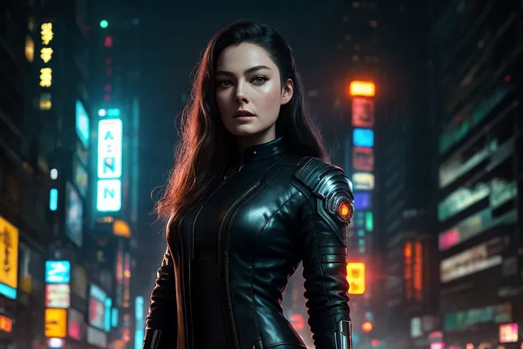 photo of (al3xadaval0s:0.99), a woman as a Blade Runner character, (cyberpunk), (movie scene), (film grain), modelshoot style, (extremely detailed CG unity 8k wallpaper), photo of the most beautiful artwork in the world, professional majestic oil painting by Ed Blinkey, Atey Ghailan, Studio Ghibli, by Jeremy Mann, Greg Manchess, Antonio Moro, trending on ArtStation, trending on CGSociety, Intricate, High Detail, Sharp focus, dramatic, photorealistic painting art by midjourney and greg rutkowski, ((looking at viewer)), (detailed pupils:1.3), (sexy cyberpunk outfit), (futuristic city street in the background), (heavy rain), dimly lit, nighttime, closeup