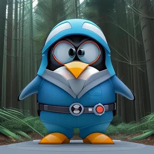 anime artwork (Very Detailed 3D render:1.4) of (Realistic:1.35),(Amusing:1.3), (a solo 1penguin \(tux the linux mascot\):1.3) in a Powder blue costume with Headphones, Owl Eyes, Anger, (forest dense vegetation:1.4), Minimalist 2D Sidescroller - "Celeste", 4k, 8k, uhd, ultra detailed, ray tracing, global illumination, smooth, very sharp, stunning, phenomenal, rendered as masterpiece, (style of Jovana Rikalo:1.3),(style of Loish:1.3),(style of Siya Oum:1.3),(Cell Shading:1.35),(CGI Art:1.45),(Digital Art:1.4) <lora:Tuxiffusion-v1:0.6> penguin . anime style, key visual, vibrant, studio anime, highly detailed