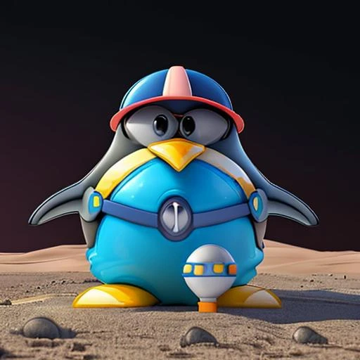 professional 3d model (Amazing Cartoon Artwork:1.4) of (Realistic:1.35),(Surreal:1.3), eerie, (on a desert planet:1.25), (a (penguin dressed as a pokemon trainer:1.2) is waiting the great worm:1.3), (late at night:1.2), 4k, 8k, uhd, ultra detailed, ray tracing, global illumination, rendered as masterpiece, (by Artist Artgerm:1.3),(by Artist Jovana Rikalo:1.3),(by Artist Loish:1.3),(Photorealism:1.35),(CGI Art:1.45),(Digital Art:1.3) <lora:Tuxiffusion-08:1> . octane render, highly detailed, volumetric, dramatic lighting