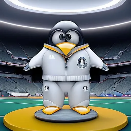 professional 3d model (Amazing Cartoon Artwork:1.4) of (Realistic:1.35),(Surreal:1.3), eerie, (in a stadium:1.25), (a (penguin in a tracksuit:1.2) jumping on the podium:1.3), (late at night:1.2), 4k, 8k, uhd, ultra detailed, ray tracing, global illumination, rendered as masterpiece, (by Artist Artgerm:1.3),(by Artist Jovana Rikalo:1.3),(by Artist Loish:1.3),(Photorealism:1.35),(CGI Art:1.45),(Digital Art:1.3) <lora:Tuxiffusion-08:1> . octane render, highly detailed, volumetric, dramatic lighting