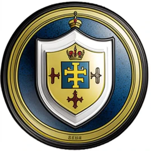 Heraldry of roundels. parted per fess <lora:tableRPG_DnD_Icons_Coat_of_Arms_Shields_Heraldry:0.7>