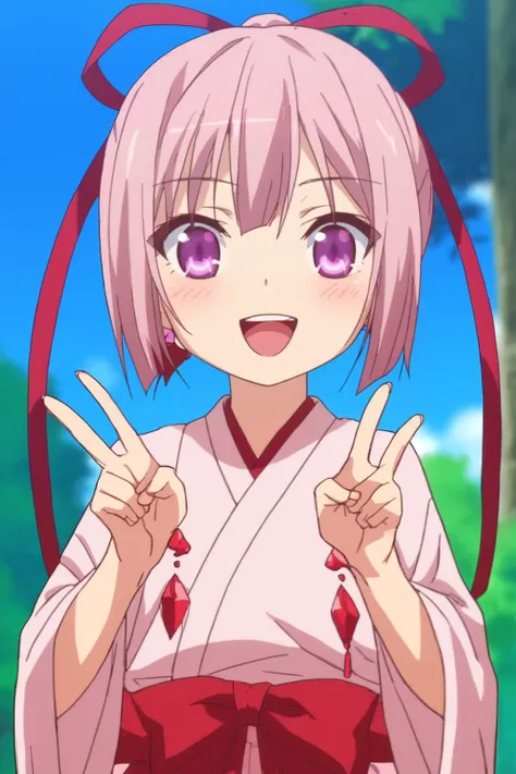 rating_safe, score_8_up, score_7_up, score_6_up, uncensored, anime screencap, flat shadows, flat colors, ogi koume, upper body, perspective, happy, v-hand