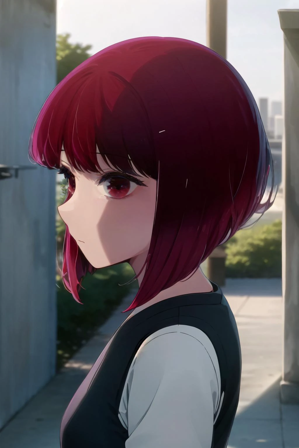(high quality, high resolution:1.3), 4k, masterpiece, park, outdoors, detailede background, <lora:Cotta_Style-21:1>,
BREAK
1girl, solo,<lora:kanav1:1>, kanaarima,red hair, short hair, red eyes, upper body, breasts, small breasts, standing, looking at viewer, serene expression,<lora:NoiseOffset_v2:1.0><lora:NoiseOffset_v2:1.0><lora:NoiseOffset_v2:1.0>
