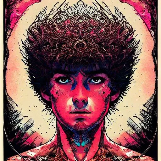 poster of warrior prince <lora:Damian Lora:1>| standing on hill | centered| key visual| intricate| highly detailed| breathtaking| precise lineart| vibrant| panoramic| cinematic| Carne Griffiths| Conrad Roset