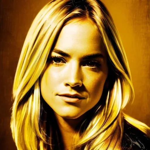 ((1girl)), portrait  of Emily Wickersham,background text, blond hair, on tiptoes,(masterpiece, extremely detailed skin, photorealistic) ,  <lora:Wickersham_Emily:0.8>