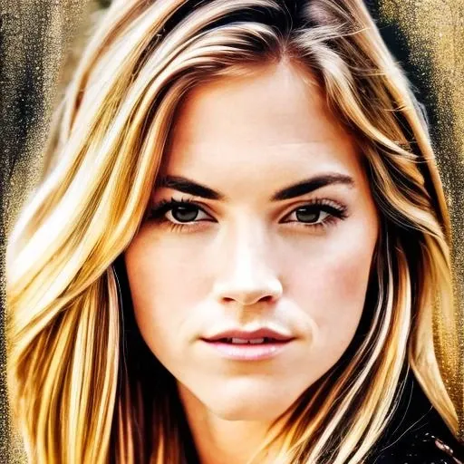 ((1girl)), portrait  of Emily Wickersham,projected inset, blond hair, leaning back,(masterpiece, extremely detailed skin, photorealistic) ,  <lora:Wickersham_Emily:0.8>