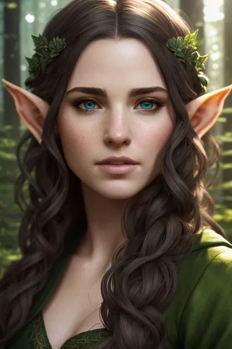 hotfantasyface, Portrait of elf with intricate hair and with cute face, forest, perfect composition, hyperrealistic, super detailed, 8k, high quality, trending art, trending on artstation, sharp focus, studio photo, intricate details, highly detailed, by greg rutkowski