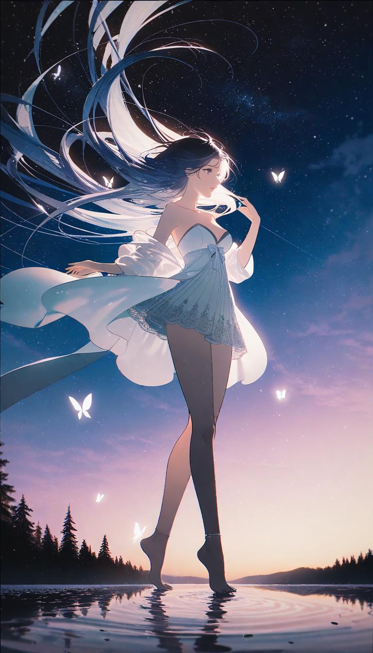 A woman in a white dress is walking on the beach - SeaArt AI