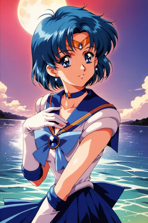 score_9,score_8_up,score_7_up,masterpiece,best quality,absurdres,
1girl,solo,sailor senshi uniform,gloves,magical girl,blue eyes,skirt,choker,bow,short hair,tiara,blue hair,jewelry,elbow gloves,sailor collar,white gloves,sailor mercury,earrings,blue skirt,smile,blue sailor collar,full moon,blue choker,mizuno ami,brooch,hand on own chest,pleated skirt,circlet,water,sky,looking at viewer,1990s \(style\),retro artstyle,
<lora:Koh Kawarajima_XL_PONY:0.8>,