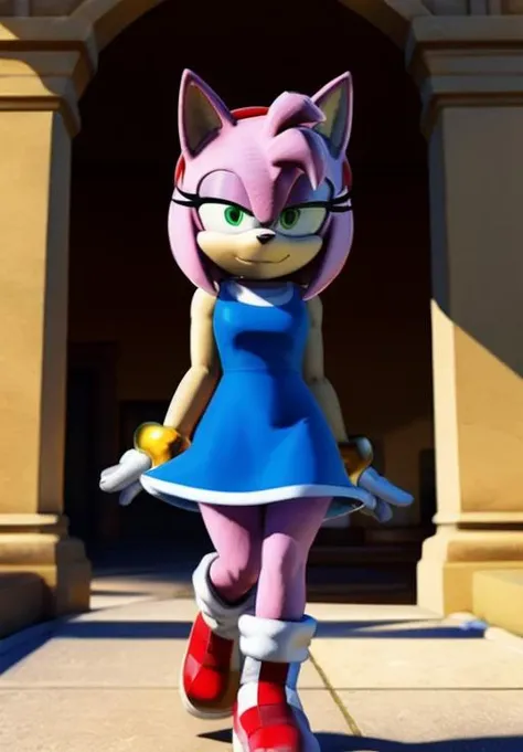 <lora:Amy_Rose:0.8>, Amy_Rose, Walking, smirk, dress, (masterpiece, best quality, detailed:1.3), (highly detailed, high quality:1.3)