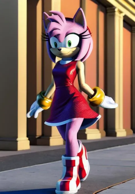 <lora:Amy_Rose:0.8>, Amy_Rose, Walking, smirk, dress, (masterpiece, best quality, detailed:1.3), (highly detailed, high quality:1.3)