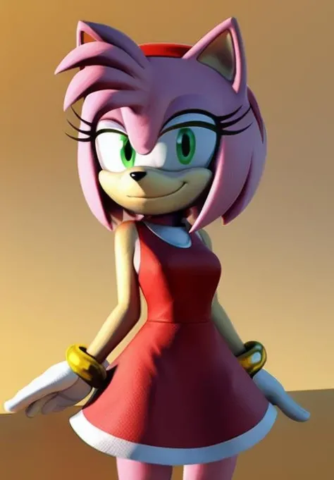 <lora:Amy_Rose:0.8>, Amy_Rose, standing, smirk, dress, (masterpiece, best quality, detailed:1.3), (highly detailed, high quality:1.3)