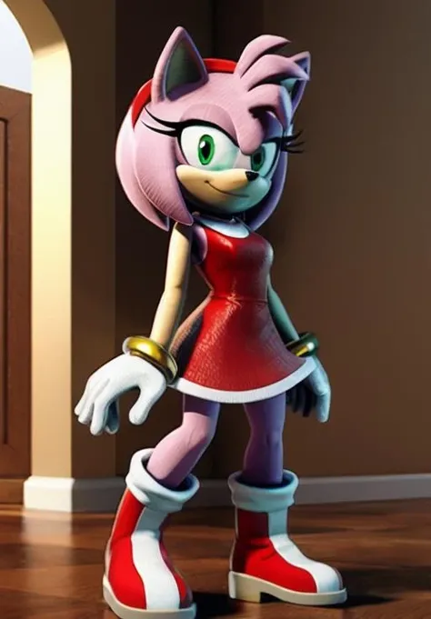 <lora:Amy_Rose:0.8>, Amy_Rose, standing, smirk, dress, (masterpiece, best quality, detailed:1.3), (highly detailed, high quality:1.3)
