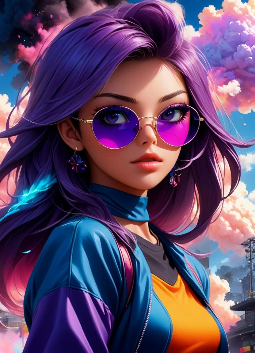 Hyperrealistic art <lora:FFelf-LiFFe-FFusion-LoRA-FA-TX10_v2:1> anime artwork (Vector image:1.3) of (Illustration:1.3) anime artwork (Vector image:1.3) of (Illustration:1.3) <lora:FF-Safe-Anim-v3-LycorisFF:1> a girl wearing sunglasses with latex, detailed portrait of anime girl, detailed face and eyes, hyperrealistic illustration, ultra detailed face and eyes, super detailed face and eyes, hyper realistic illustration, rendering of close up portrait, highly detailed face and eyes, detailed realistic painting, realistic face and details, detailed body and eyes, hyper realistic reflections, realistic detailed painting, (Flat style:1.3), Illustration, Behance, (BW:1.3) . anime style, key visual, vibrant, studio anime, highly detailed abstract studio background, cinematic lighting, reflections, HDR, 8k resolution, cinematic anime still, smooth, sharp focus, realistic, movie grain, anime movie aesthetic colorful smoke and colorful clouds coming out of it, explosion of data fragments, explosion, background explosion, cinema 4 d art, shattering, beeple. hyperrealism, explosion background, rendered in cinema 4 d, rendered in cinema4d, explosive background,(Flat style:1.3),Illustration,Behance,(Purple hue:1.3),close portrait,(manga:1.3),beautiful,attractive,handsome,trending on ArtStation,DeviantArt contest winner,CGSociety,ultrafine,detailed,studio lighting . anime style, key visual, vibrant, studio anime, highly detailed . Extremely high-resolution details, photographic, realism pushed to extreme, fine texture, incredibly lifelike