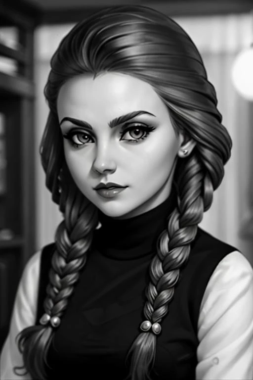 (masterpiece:1.2), (best quality:1.2), perfect eyes, perfect face, 1girl, <lora:suchka:0.6>, suchka, monochrome, half body