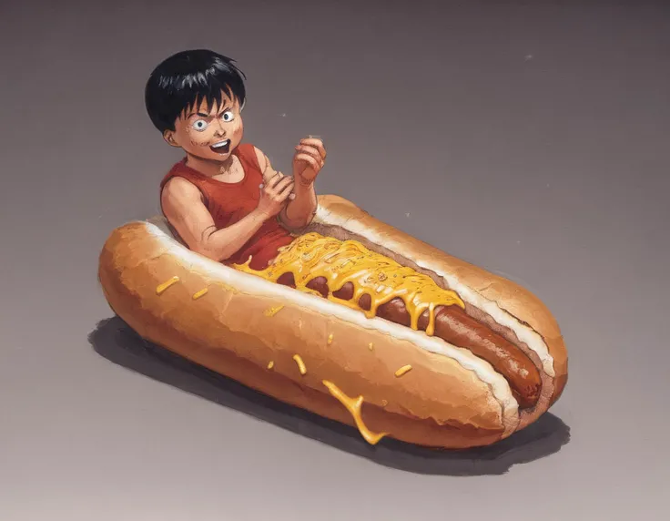 hot dog, akira style
<lora:Akira_Style_XL:1.0>