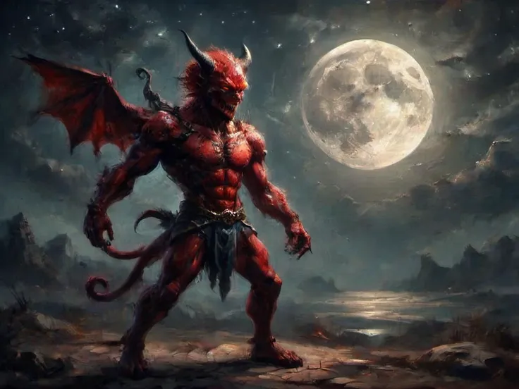Anime style, red devil, in the moonlight, dramatic lighting, trending on art station, digital art, digital composition, <lora:123:0.6> <lora:drkkaw-V2_epoch_5:0.2> <lora:One:0.5>