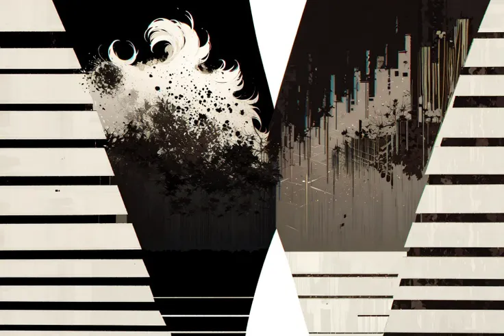 (vector, art, iIllustration,perfect detail,ultra high res,no text,:1.45), printmaking art,masterpiece,library,clean,
building,landscape,behance,single color,abstract art,
black and white,
Item,complex details,symmetry art,trees,(minimalist style:1.3), <lora:XSArchi_125:0.6> <lora:Glitching:0.9> glitching