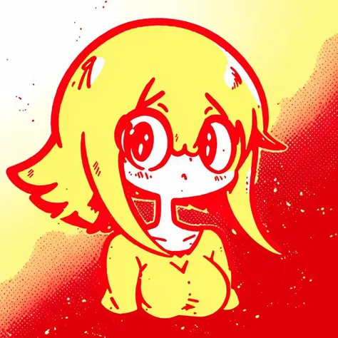 <lora:Diives_Style:0.8>, anime girl, upper body, <lora:jbs2:1>, jbstyle, halftone shading, red and yellow, digital illustration, smooth shading, smooth gradient