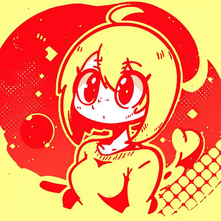 <lora:Diives_Style:0.8>, anime girl, upper body, <lora:jbs2:1>, jbstyle, halftone shading, red and yellow, digital illustration, smooth shading, smooth gradient