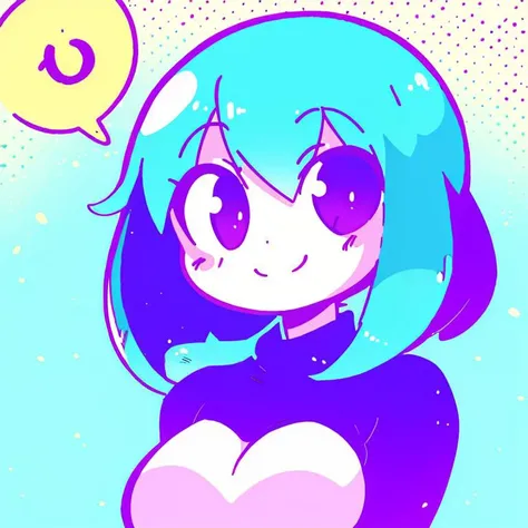 <lora:Diives_Style:0.7>, anime girl, upper body, smiling, happy, <lora:jbs2:0.9>, jbstyle, halftone shading, blue and purple, digital illustration, smooth shading, smooth gradient