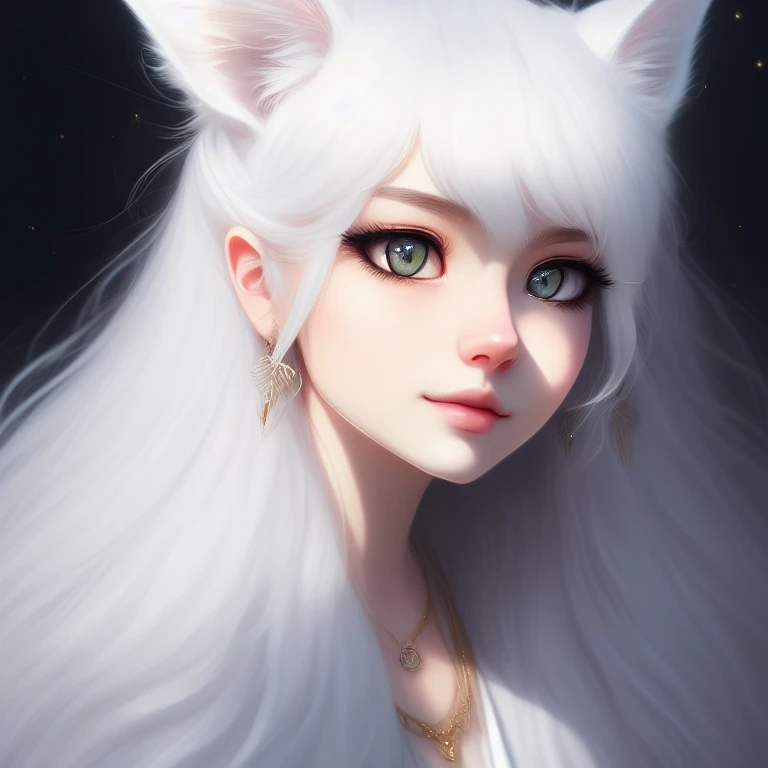 1girl, animal, fluffy animal ears, artist_name, cat_eyes, cat, fur, lips, long_Curly_white_hair, looking_at_viewe, nose, realistic, signature, white persian cat on her shoulder,, white_hair
dreamlikeart
samdoesart
kuvshinov