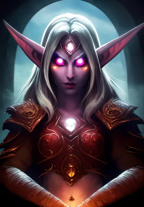 <lora:Night_Elf:0.8>, Night_Elf, 1girl, solo, portrait, navel, glowing eyes,  (masterpiece, best quality,perfect lighting)