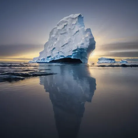 reflections of an iceberg, 8k uhd, dslr, soft lighting, high quality, film grain, Fujifilm XT3  <lora:Reflections:0.8>